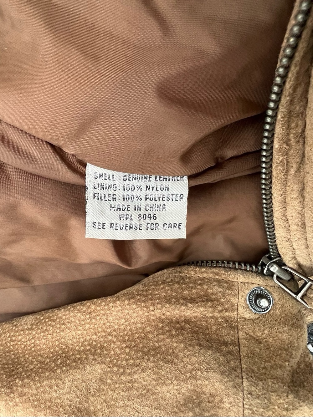 Savile Row XL Genuine Leather Suede Jacket Tan Bomber Zip Coat Vintage Men’s - Picture 5 of 6